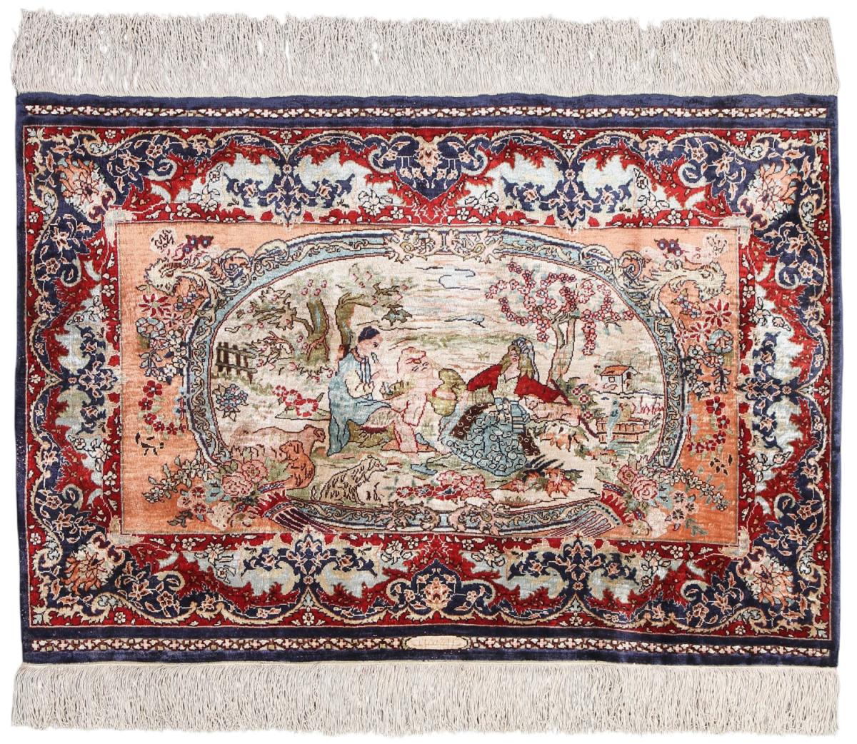  Kayseri Silk 3'8"x2'6" 3'8"x2'6", Persian rug Hand-knotted
