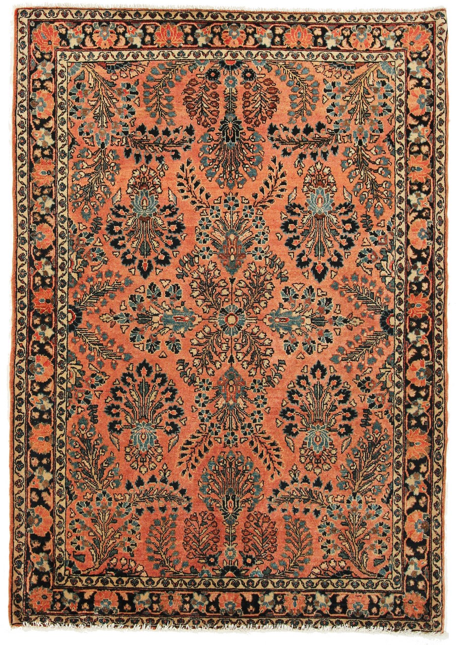 Persisk tæppe Sarough Antikke 150x100 150x100, Persisk tæppe Knyttet i hånden