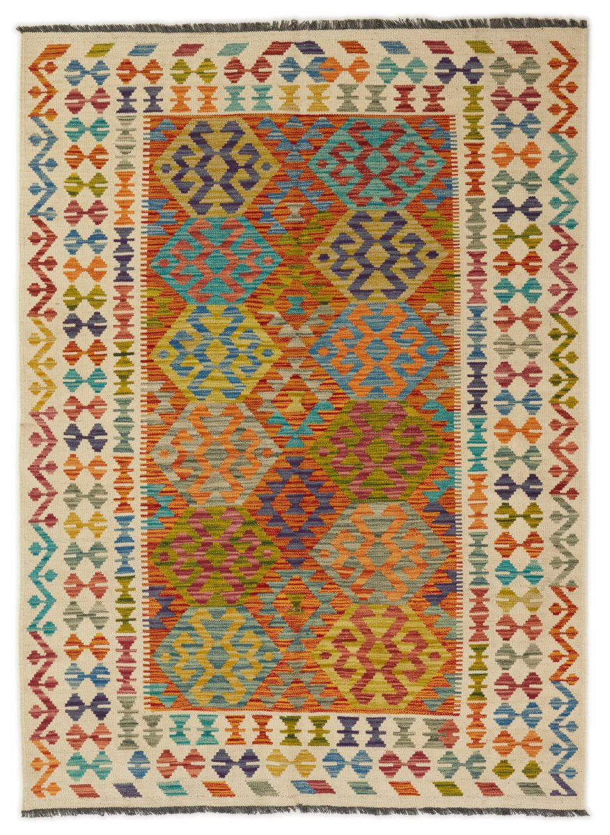 Afghansk matta Kilim Afghan 201x143 201x143, Persisk matta Handvävd