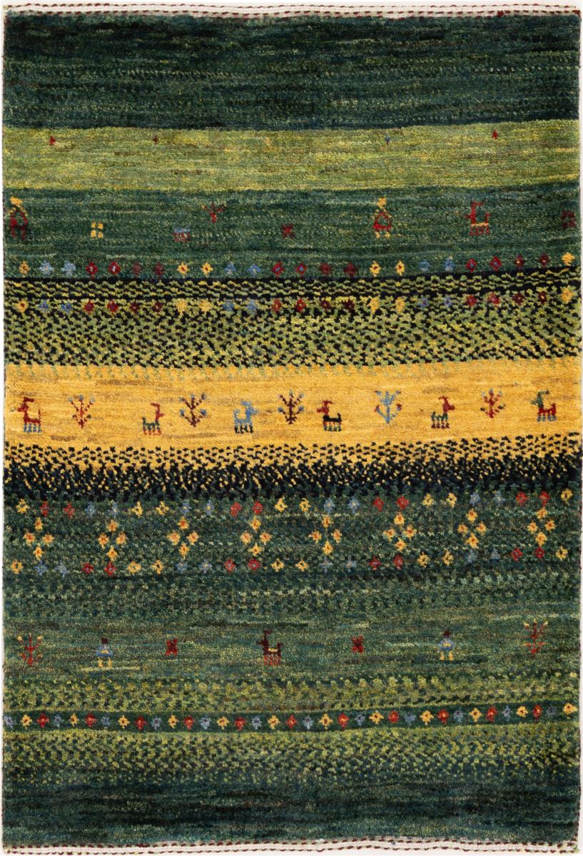 Tapete persa Persa Gabbeh Loribaft Nowbaft 89x63 89x63, Tapete persa Atado à mão