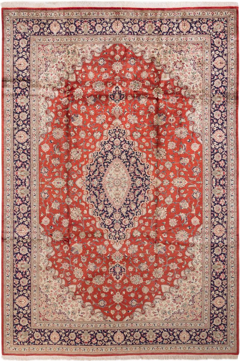 Περσικό χαλί Ghom μετάξι 296x199 296x199, Περσικό χαλί Οι κόμποι έγιναν με το χέρι