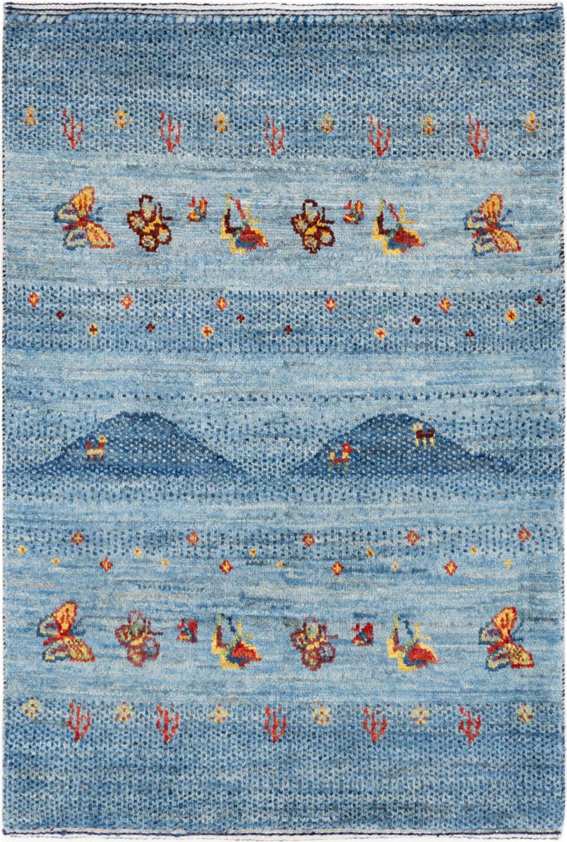 Tapis persan Persan Gabbeh Loribaft Atelier 90x63 90x63, Tapis persan Noué à la main