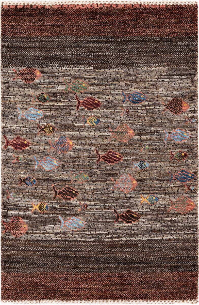 Persisk tæppe Perser Gabbeh Loribaft Atelier 92x62 92x62, Persisk tæppe Håndknyttet