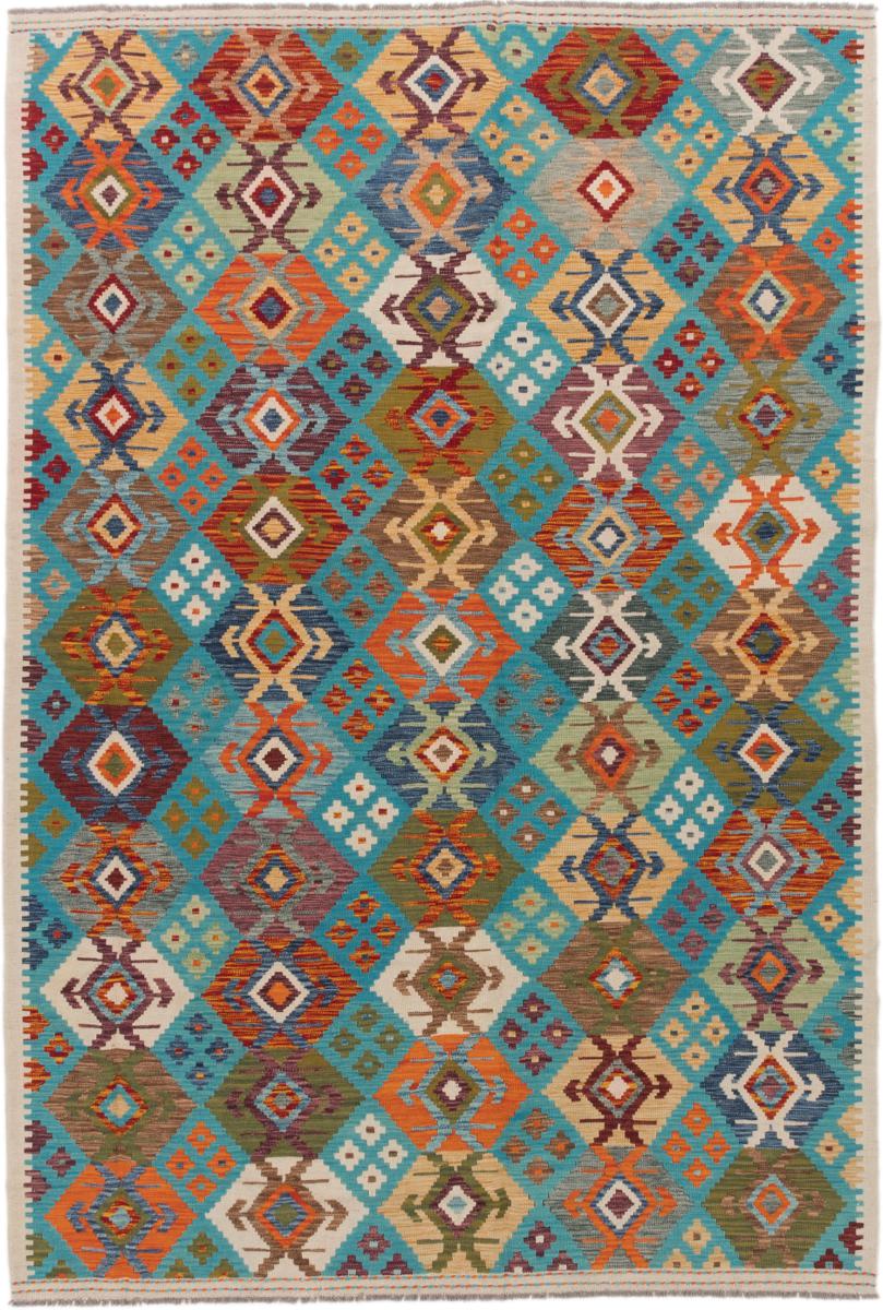 Afghan rug Kilim Afghan 10'0"x6'9" 10'0"x6'9", Persian Rug Woven by hand