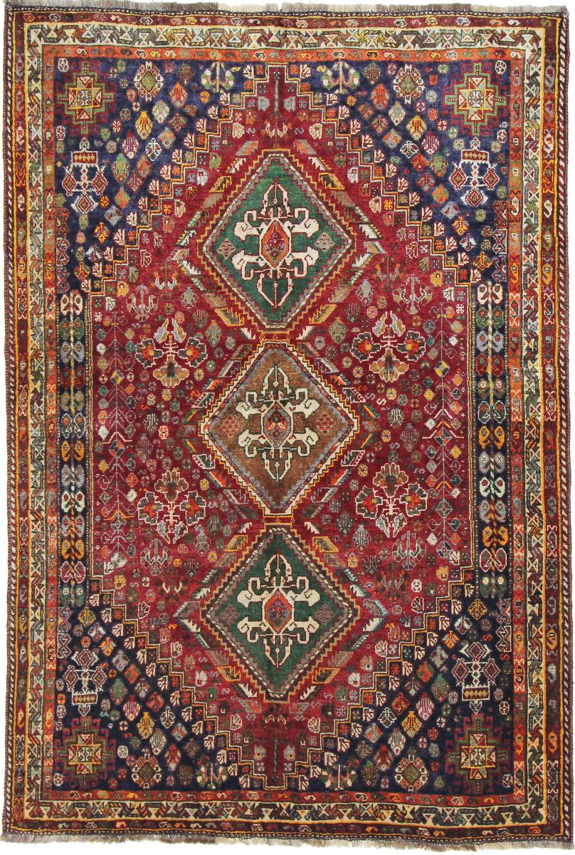 Tapete persa Ghashghai 179x124 179x124, Tapete persa Atado à mão