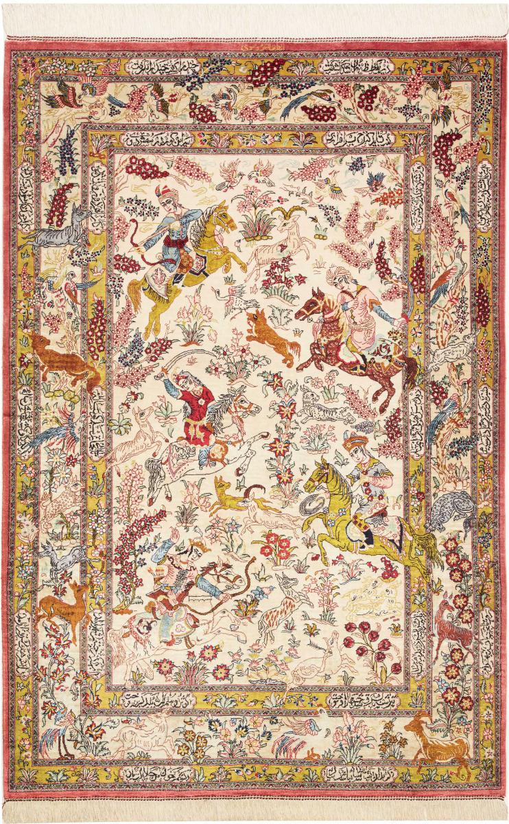 Persisk tæppe Ghom Silke 151x97 151x97, Persisk tæppe Knyttet i hånden