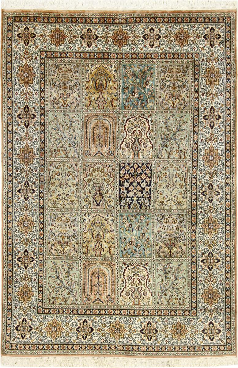 Alfombra india Cachemira de Seda 186x122 186x122, Alfombra persa Anudado a mano