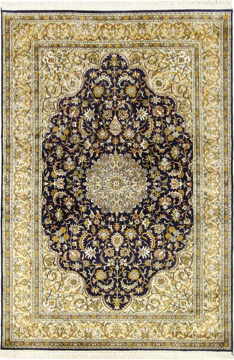 インドのカーペット カシミール シルク 186x128 186x128,  ペルシャ絨毯 手織り