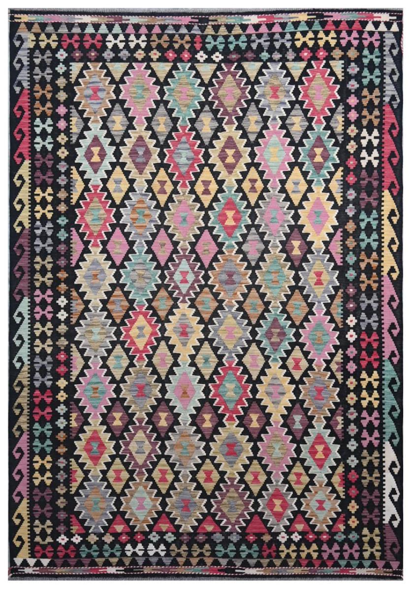 Afghan rug Kilim Afghan 9'8"x6'8" 9'8"x6'8", Persian Rug Woven by hand