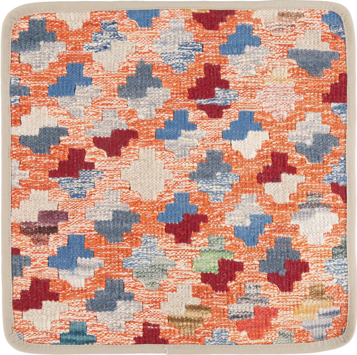 Afghan rug Kilim Afghan Cushion Cover 40x40 40x40, Persian Rug Knotted by hand