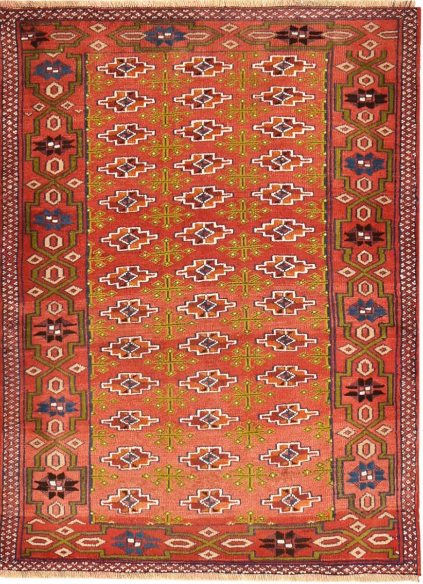 Tapis persan Turkaman 129x100 129x100, Tapis persan Noué à la main