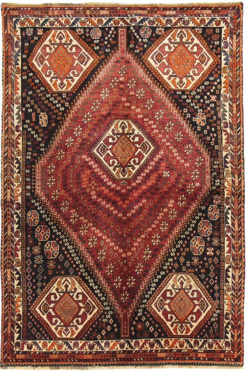 Persisk tæppe Ghashghai 229x157 229x157, Persisk tæppe Knyttet i hånden