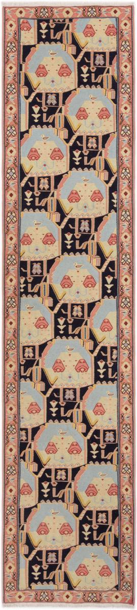 Tapete persa Kilim Senneh 389x84 389x84, Tapete persa Atado à mão
