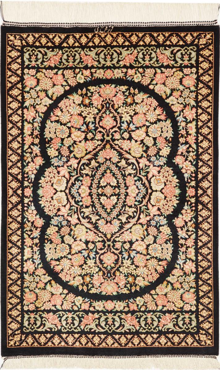 Perzisch tapijt Qum Zijde 90x57 90x57, Perzisch tapijt Handgeknoopte