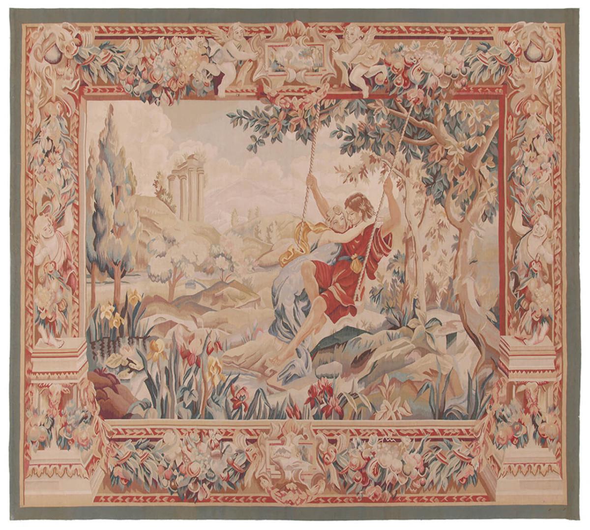 Alfombra china Kilim Aubusson 213x189 213x189, Alfombra persa Tejido a mano