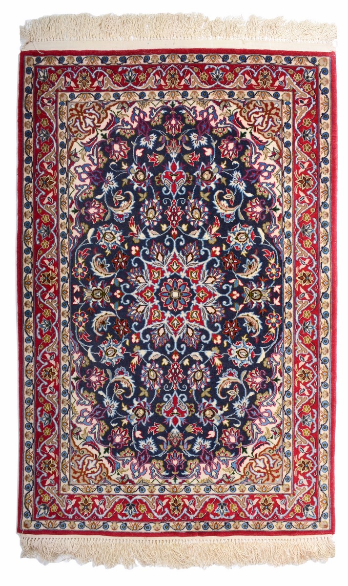 Tapete persa Isfahan Fio de Seda 105x68 105x68, Tapete persa Atado à mão