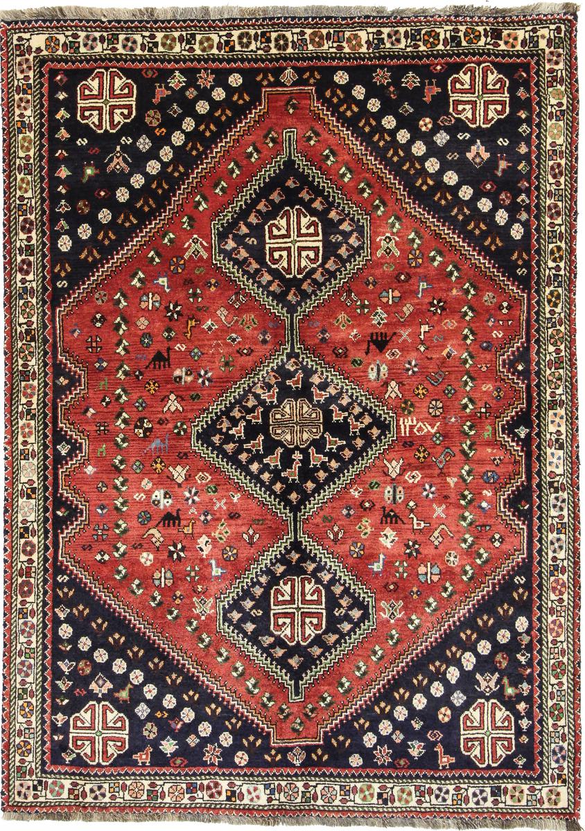 Persisk tæppe Ghashghai 224x158 224x158, Persisk tæppe Knyttet i hånden