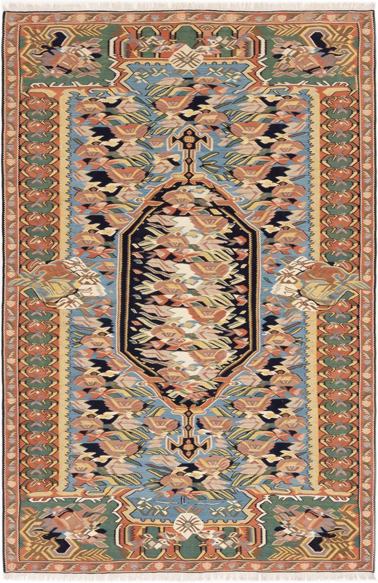 Persian Rug Kilim Senneh 244x159 244x159, Persian Rug Knotted by hand