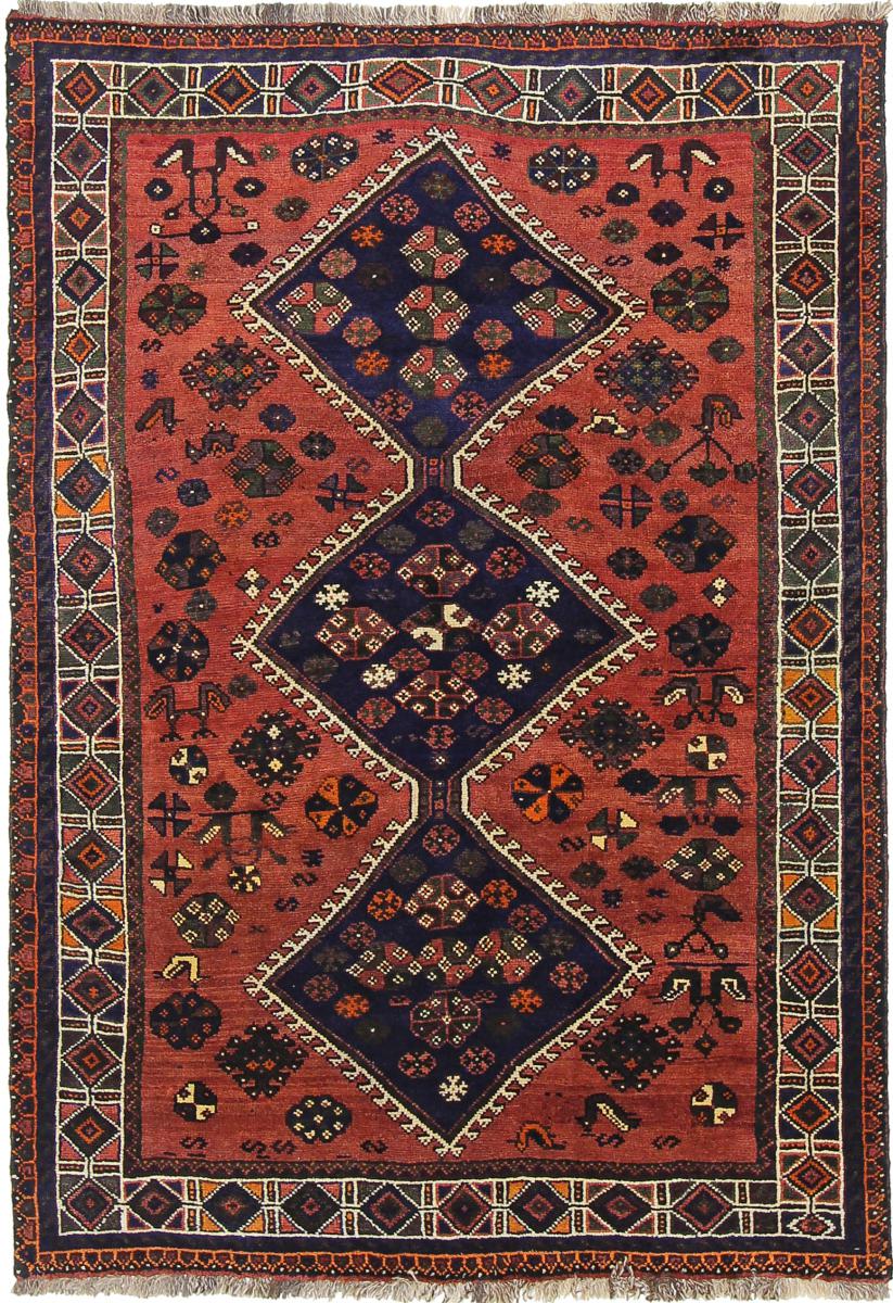 Persian Rug Ghashghai 7'1"x4'11" 7'1"x4'11", Persian Rug Knotted by hand