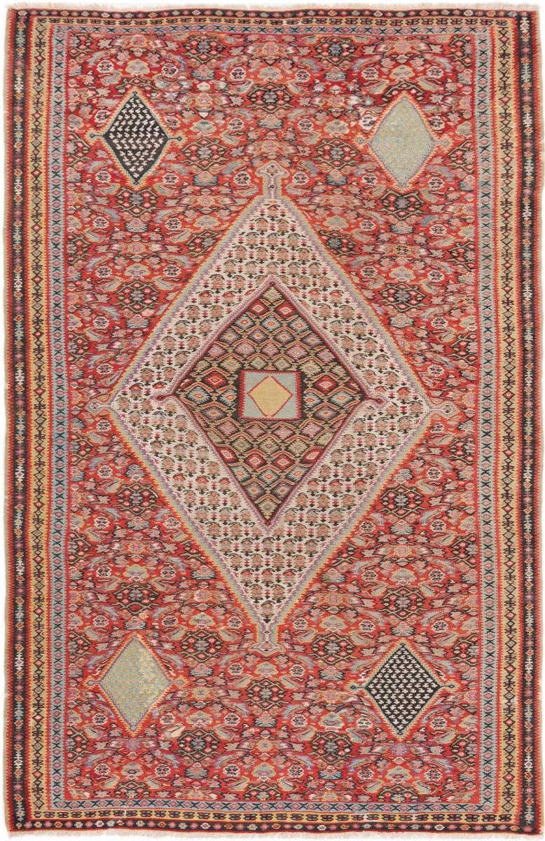 Perzisch tapijt Kilim Fars Senneh Antiek 193x124 193x124, Perzisch tapijt Handgeknoopte