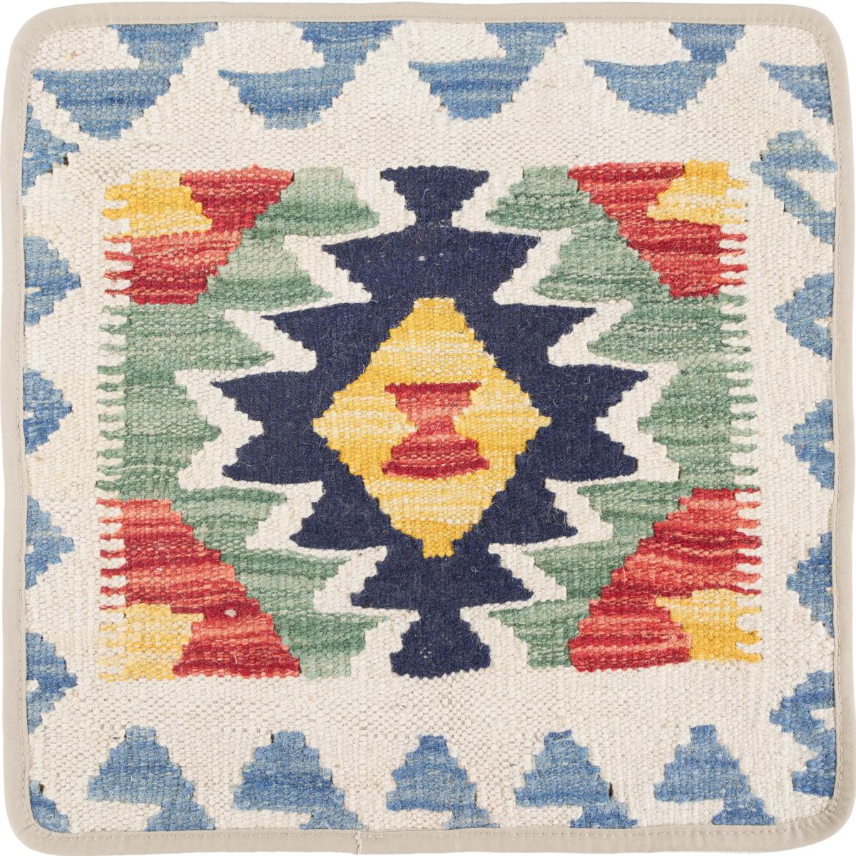 Afghan rug Kilim Afghan Cushion Cover 40x40 40x40, Persian Rug Knotted by hand
