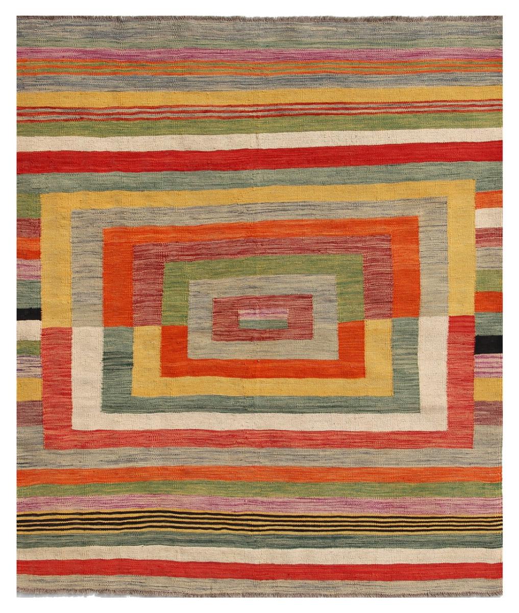 Afghansk tæppe Kelim Aghan Design 194x162 194x162, Persisk tæppe Knyttet i hånden