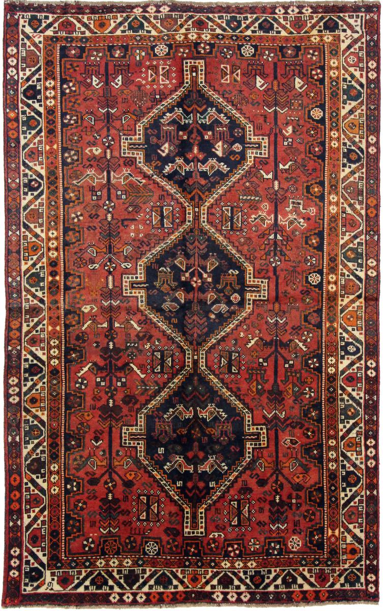 Persisk tæppe Shiraz 241x151 241x151, Persisk tæppe Knyttet i hånden