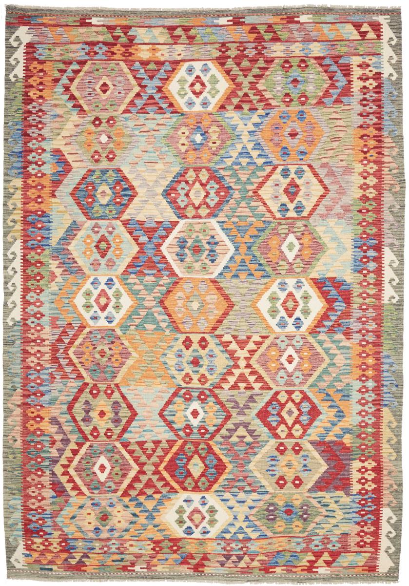 Afghanischer Teppich Kelim Afghan 9'7"x6'10" 9'7"x6'10", Perserteppich Handgewebt