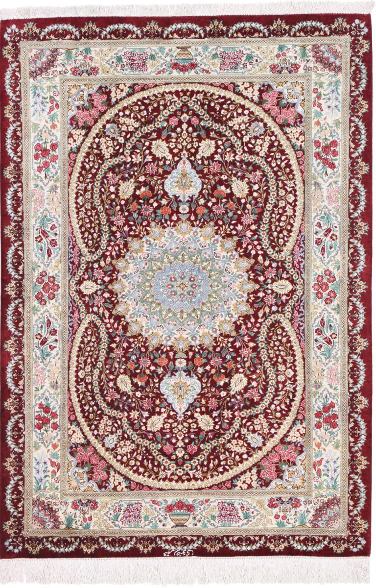 Persisk tæppe Ghom Silke 143x100 143x100, Persisk tæppe Knyttet i hånden