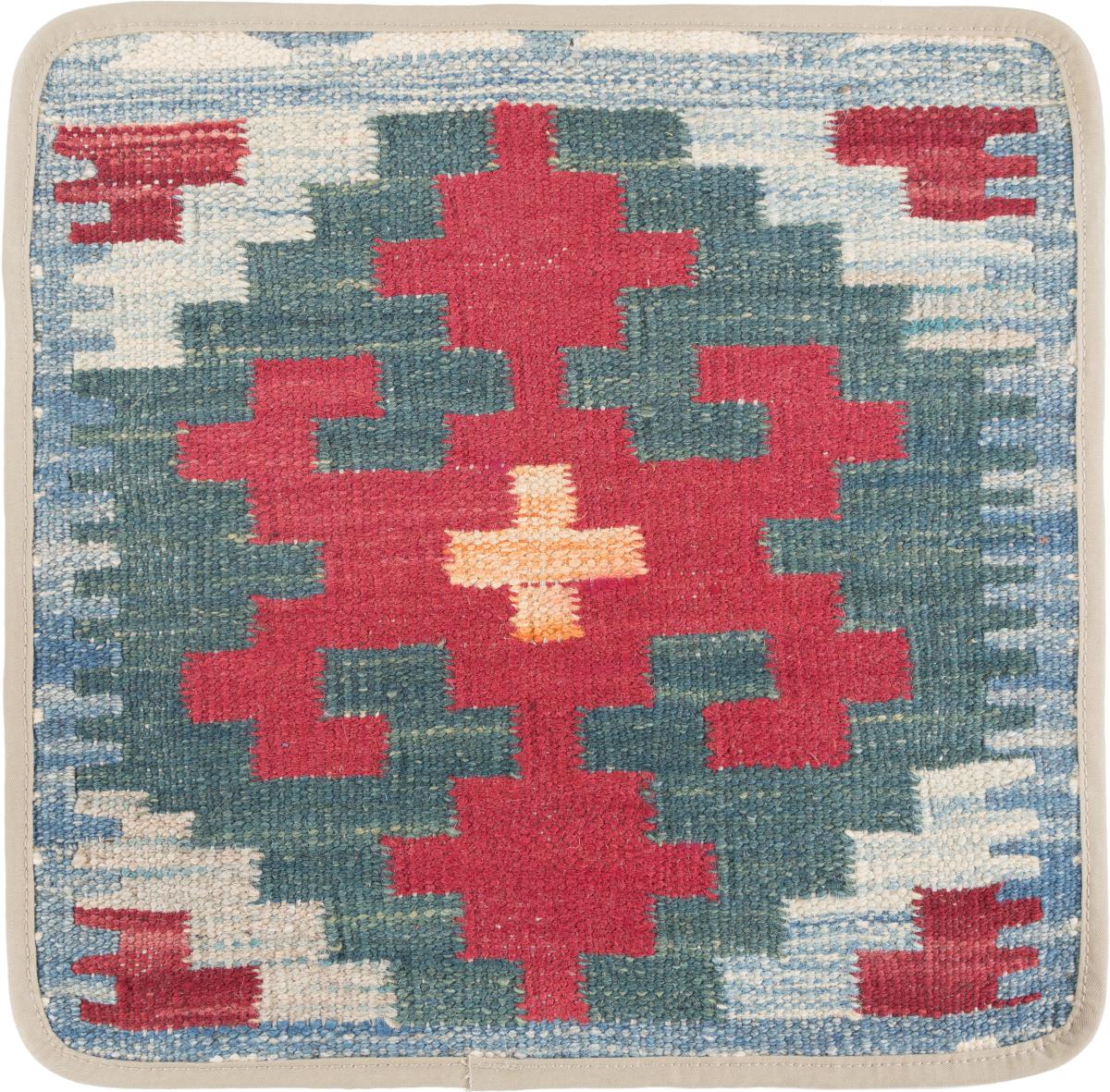 Afghan rug Kilim Afghan Cushion Cover 40x40 40x40, Persian Rug Knotted by hand