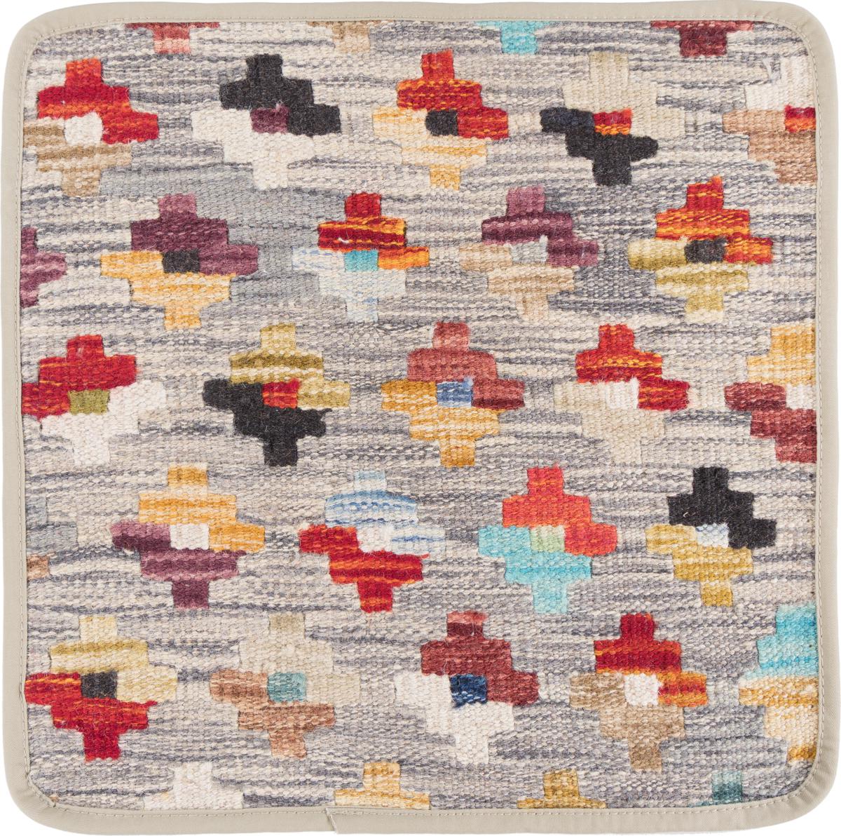 Afghan rug Kilim Afghan Cushion Cover 40x40 40x40, Persian Rug Knotted by hand