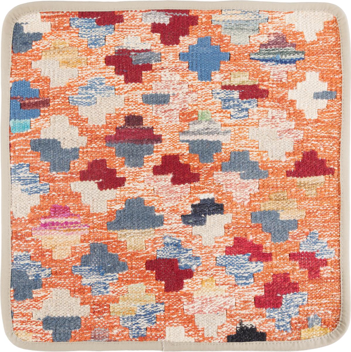 Afghan rug Kilim Afghan Cushion Cover 40x40 40x40, Persian Rug Knotted by hand