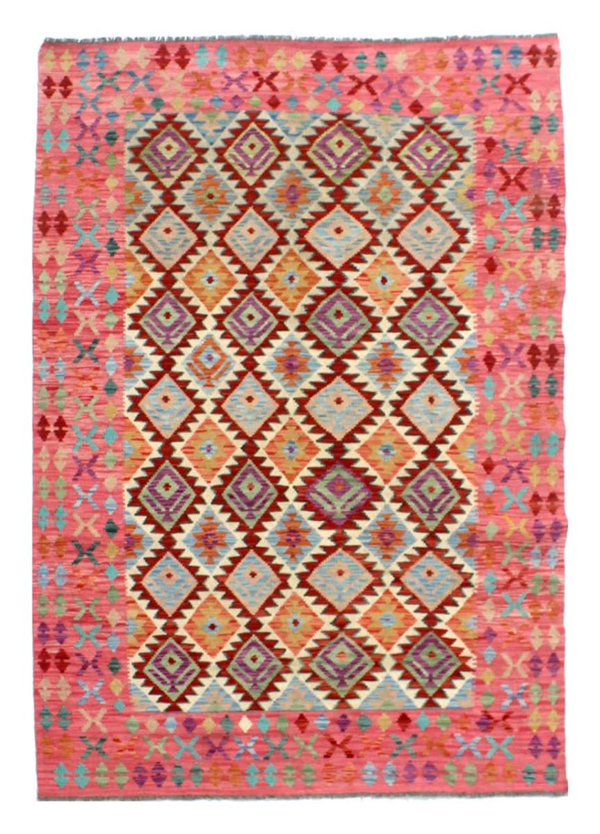 Afghan rug Kilim Afghan 8'5"x5'9" 8'5"x5'9", Persian Rug Woven by hand