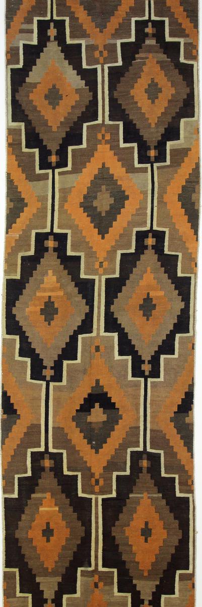 Persisk tæppe Kelim Fars 406x125 406x125, Persisk tæppe Håndvævet