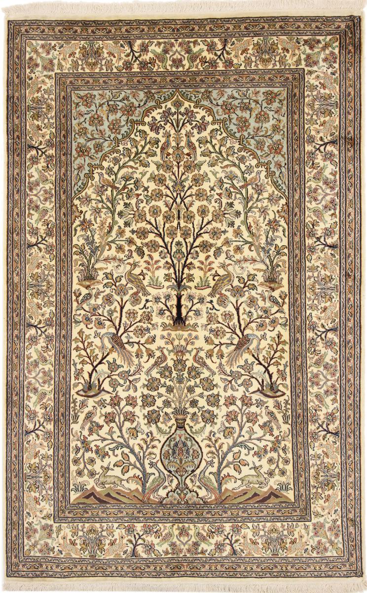 Indisk tæppe Kashmir Silke 194x125 194x125, Persisk tæppe Knyttet i hånden