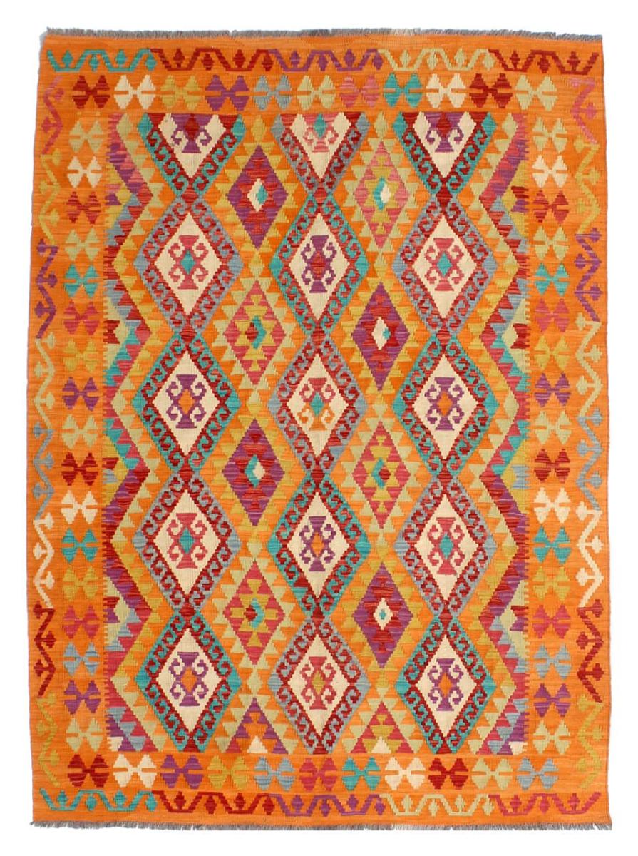 Afghan rug Kilim Afghan 7'10"x6'0" 7'10"x6'0", Persian Rug Woven by hand