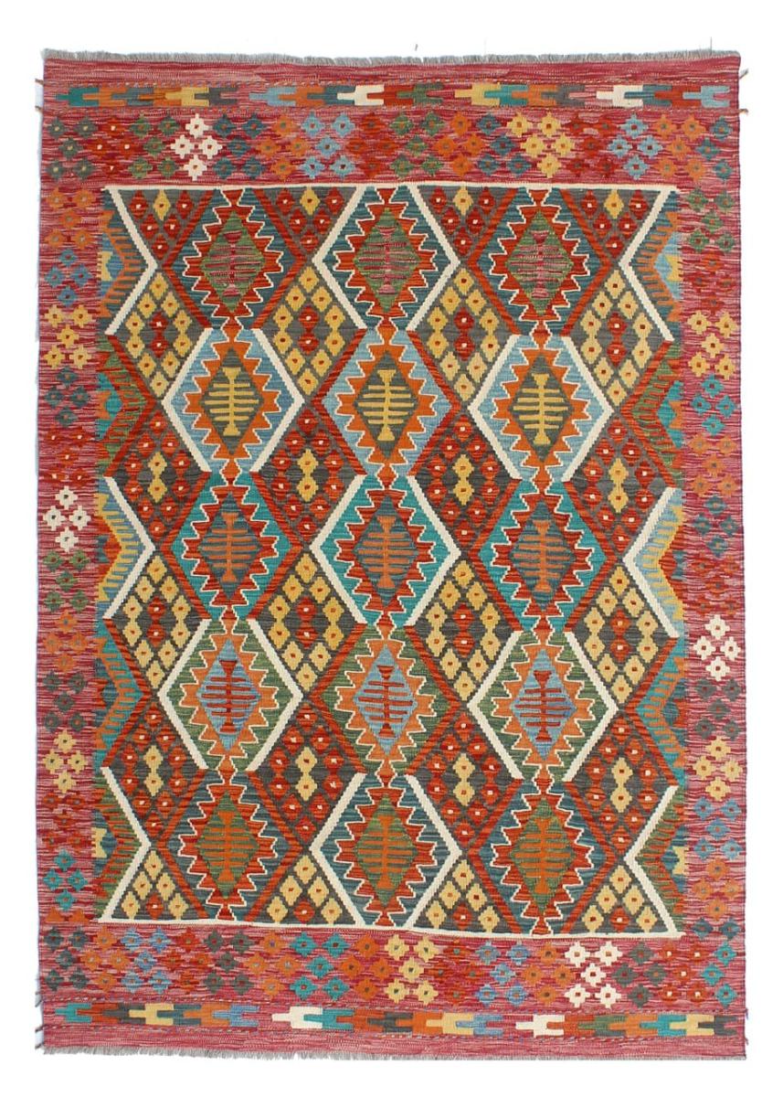 Afghan rug Kilim Afghan 8'0"x5'10" 8'0"x5'10", Persian Rug Woven by hand