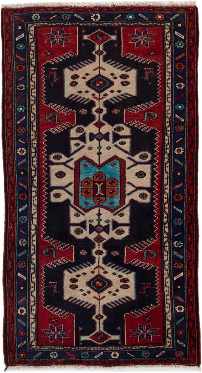 Tapis persan Hamadan 194x108 194x108, Tapis persan Noué à la main