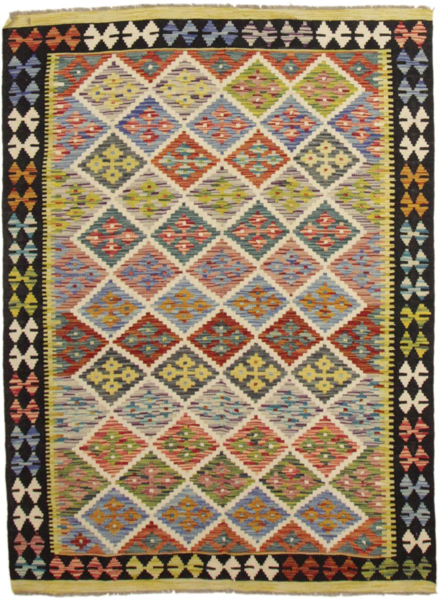 Tapis afghan Kilim Afghan 198x147 198x147, Tapis persan Tissé à la main
