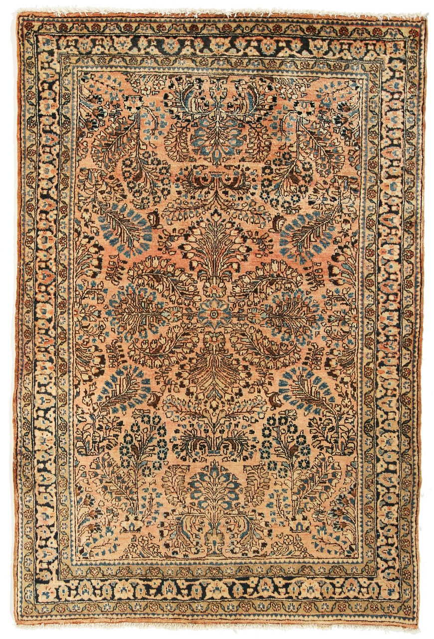 Persisk tæppe Sarough Antikke 150x100 150x100, Persisk tæppe Knyttet i hånden