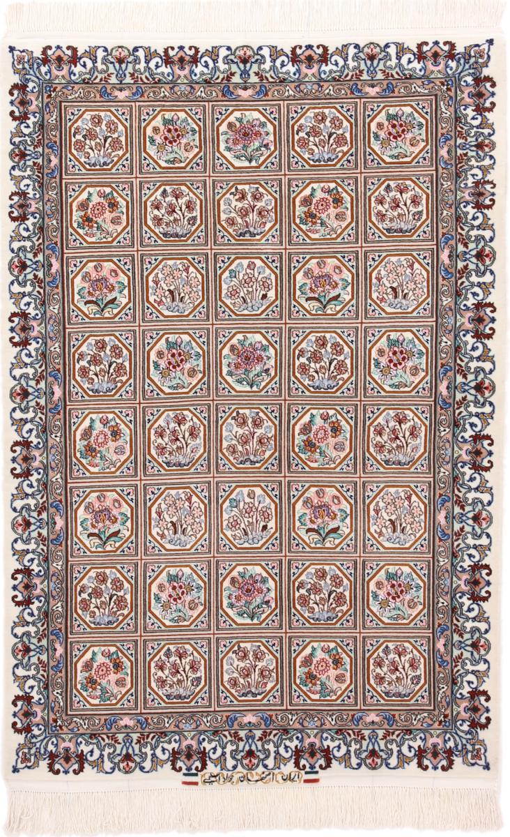 Persialainen matto Isfahan Silkkiloimi 155x101 155x101, Persialainen matto Solmittu käsin