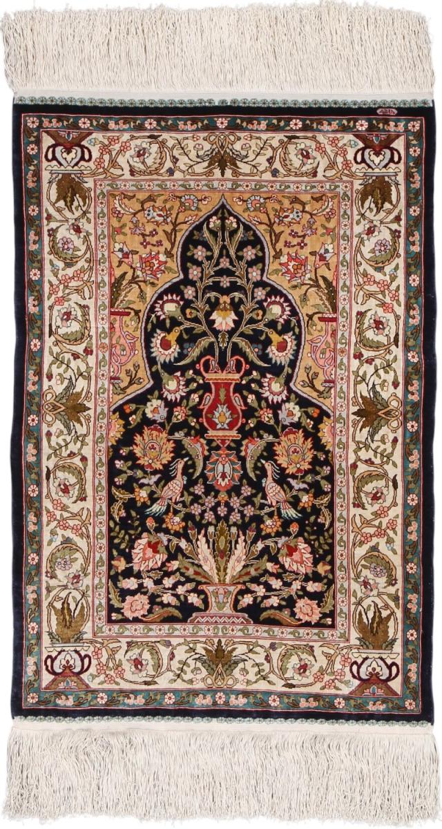  Hereke Zijde 58x39 58x39, Perzisch tapijt Handgeknoopt