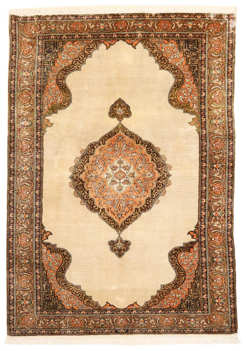 Tapete paquistanês Hereke Seda 139x96 139x96, Tapete persa Atado à mão