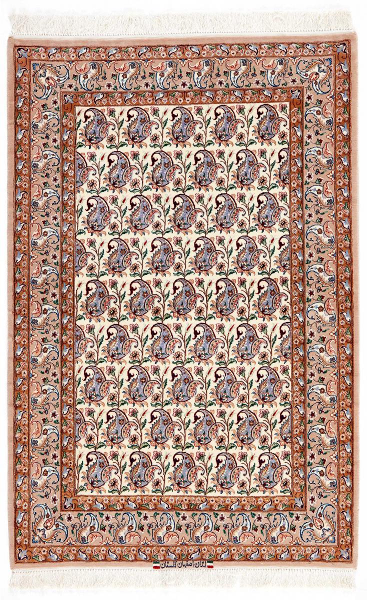 Perzsa szőnyeg Iszfahán Selyemfonal 5'4"x3'5" 5'4"x3'5", Perzsa szőnyeg Kézzel csomózva