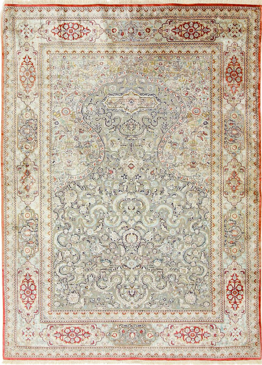 Tappeto cinese Cinesi di Seta Gold 4'2"x3'0" 4'2"x3'0", Tappeto persiano Annodato a mano