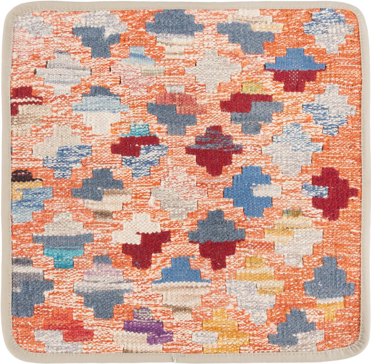Afghan rug Kilim Afghan Cushion Cover 40x40 40x40, Persian Rug Knotted by hand