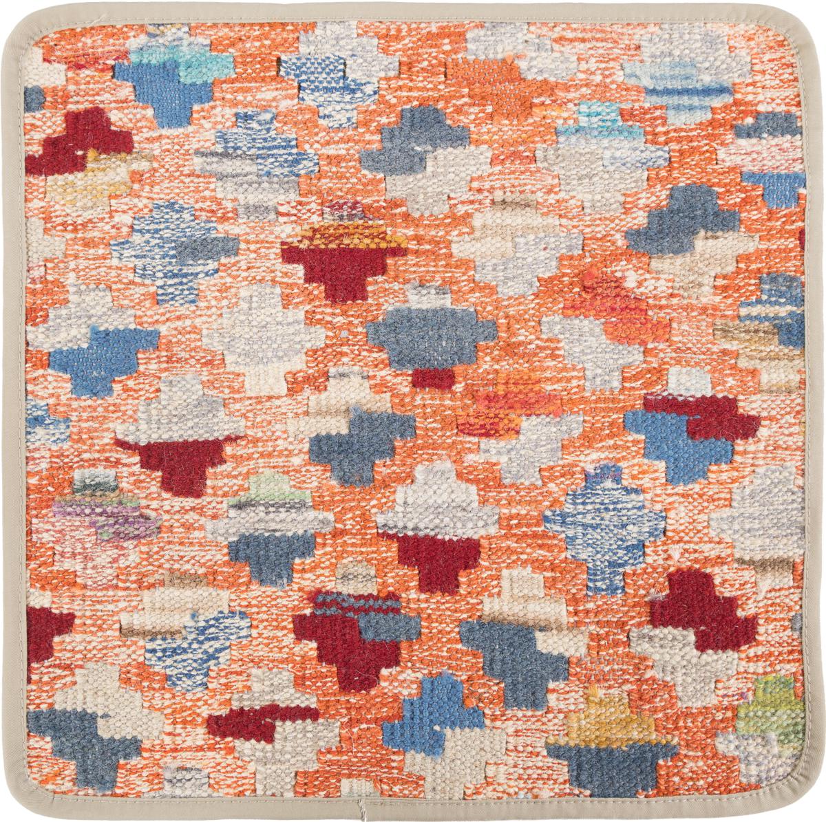 Afghan rug Kilim Afghan Cushion Cover 40x40 40x40, Persian Rug Knotted by hand