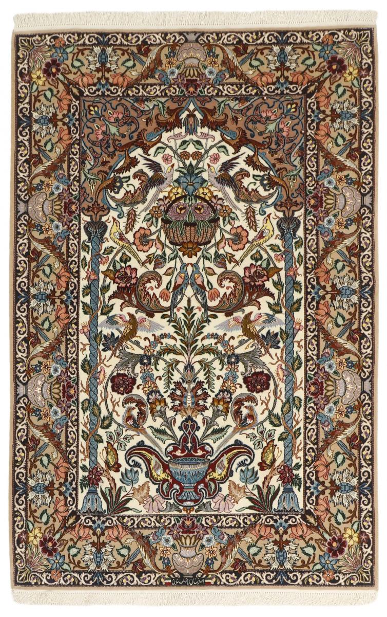 Perzsa szőnyeg Iszfahán Selyemfonal 6'7"x4'2" 6'7"x4'2", Perzsa szőnyeg Kézzel csomózva