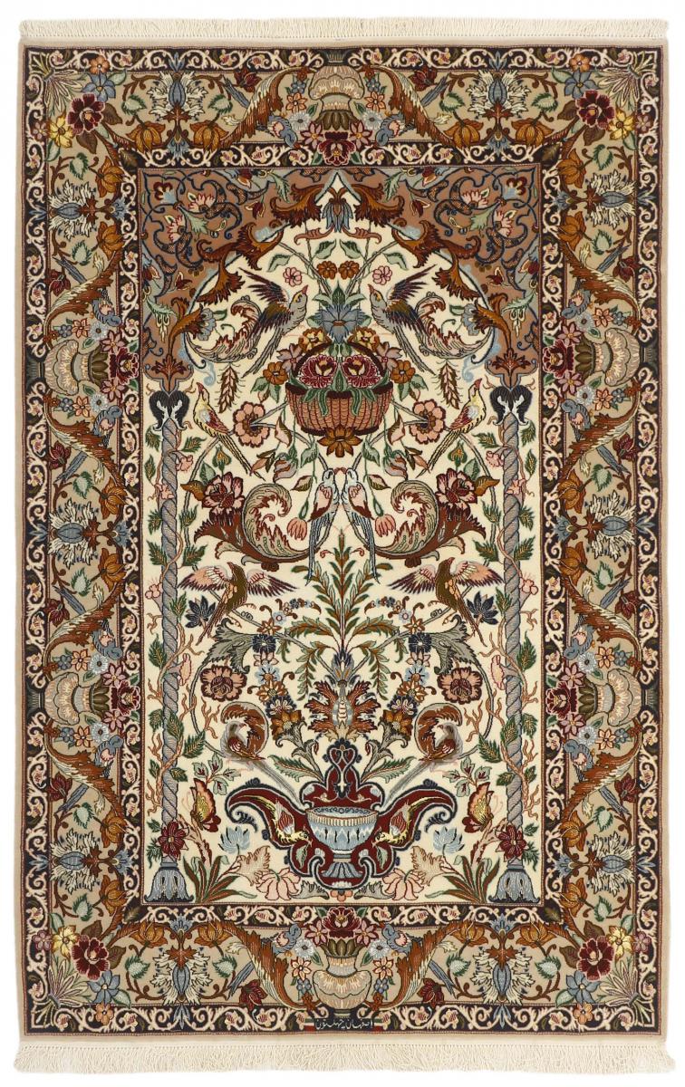 Perzsa szőnyeg Iszfahán Selyemfonal 6'7"x4'4" 6'7"x4'4", Perzsa szőnyeg Kézzel csomózva