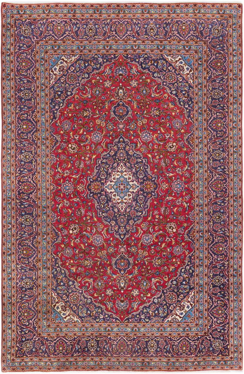 Tapis persan Kashan 366x241 366x241, Tapis persan Noué à la main